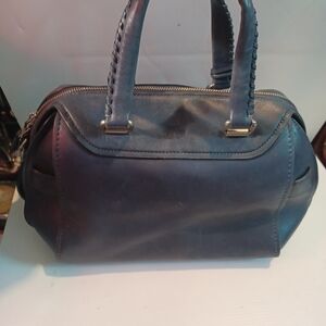 Coach New Yourk Genuine Navy Leather Satchel/hand Bag